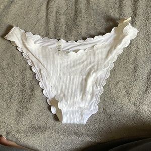 Aerie Waffle Scalloped Super High Cut Cheekiest Bikini Bottom